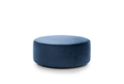 Abakus Direct Chicago Velvet Large Swivel Footstool In Dark Blue - thumbnail 1
