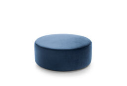 Abakus Direct Chicago Velvet Large Swivel Footstool In Dark Blue - thumbnail 2