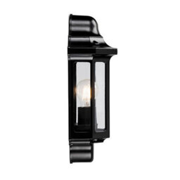 Luminosa Lighting Luminosa Traditional Outdoor Wall Lantern Satin Black Paint, Clear Polycarbonate Ip44, E27 - thumbnail 3