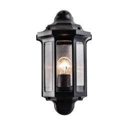 Luminosa Lighting Luminosa Traditional Outdoor Wall Lantern Satin Black Paint, Clear Polycarbonate Ip44, E27 - thumbnail 2