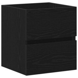 Berkfield Elegant Bathroom Sink Cabinet Black Oak 41X38.5X45 Cm Engineered Wood - thumbnail 1