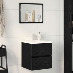 Berkfield Elegant Bathroom Sink Cabinet Black Oak 41X38.5X45 Cm Engineered Wood - thumbnail 2