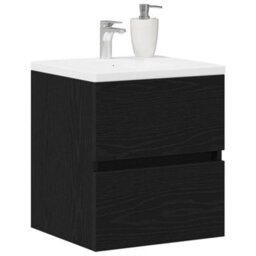 Berkfield Elegant Bathroom Sink Cabinet Black Oak 41X38.5X45 Cm Engineered Wood - thumbnail 4
