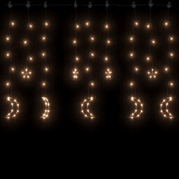 Berkfield Decorative Star And Moon Fairy Lights Remote Control 138 Led Warm White - thumbnail 3