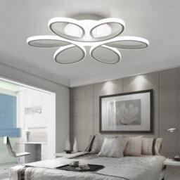 Darphe Nordic 6 Ring Petal Cool White Light Ceiling Light, White Acrylic Led Light Fixture - thumbnail 4