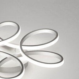 Darphe Nordic 6 Ring Petal Cool White Light Ceiling Light, White Acrylic Led Light Fixture - thumbnail 5