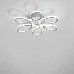 Darphe Nordic 6 Ring Petal Cool White Light Ceiling Light, White Acrylic Led Light Fixture - thumbnail 7
