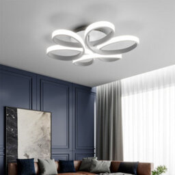 Darphe Nordic 6 Ring Petal Cool White Light Ceiling Light, White Acrylic Led Light Fixture