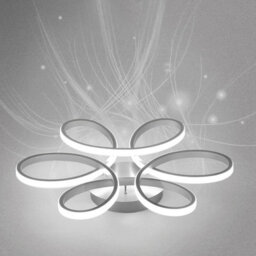 Darphe Nordic 6 Ring Petal Cool White Light Ceiling Light, White Acrylic Led Light Fixture - thumbnail 3