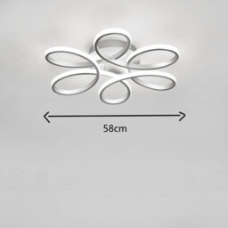 Darphe Nordic 6 Ring Petal Cool White Light Ceiling Light, White Acrylic Led Light Fixture - thumbnail 8