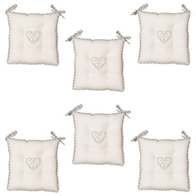 Dibor Set Of 6 Love Heart Print Indoor Furniture Dining Chair Seat Pads (L)40Cm X (W)40Cm - image 1