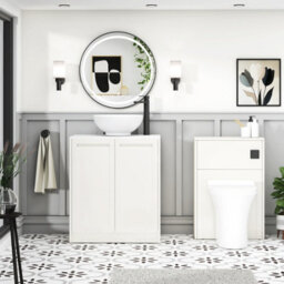 Royal Bathrooms Royal Bathroom Elmore 700mm Classic White Freestanding Countertop Bathroom Vanity Unit 2 Door With Breeze Basin - thumbnail 5