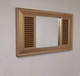 Biznest Old Fashioned Ac Style Shape Window Wall Mirror Simply Stylish Decor Wall Window Mirror 75X56Cm Gold - thumbnail 2