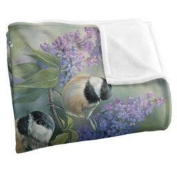 Wild Wings Silky Chickadees Supersoft Blanket Lavender/multicoloured (One Size) - thumbnail 3