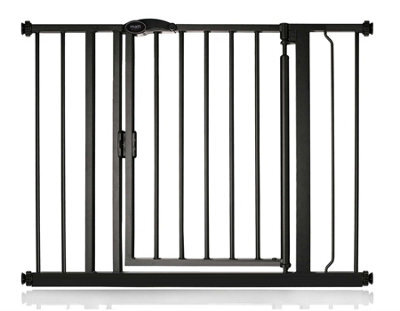 Safetots Pressure Fit Self Closing Stair Gate, 96.6Cm - 103.6Cm, Matt Black, Auto Closing Baby Gate, Safety Barrier - image 1