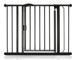 Safetots Pressure Fit Self Closing Stair Gate, 96.6Cm - 103.6Cm, Matt Black, Auto Closing Baby Gate, Safety Barrier - thumbnail 1