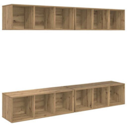 Berkfield Wall Tv Cabinet Wall-Mounted 4 Pcs Artisan Oak - thumbnail 2