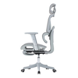 Living And Home Height Adjustable Swivel Grey Mesh Fabric Office Chair With Casters - thumbnail 4