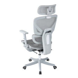 Living And Home Height Adjustable Swivel Grey Mesh Fabric Office Chair With Casters - thumbnail 5