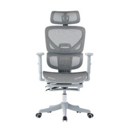Living And Home Height Adjustable Swivel Grey Mesh Fabric Office Chair With Casters - thumbnail 3