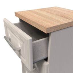 Sevilla Ready Assembled Matt Beige Light Oak Effect 3 Drawer Bedside Chest (H)695mm (W)395mm (D)415mm - thumbnail 7