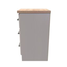 Sevilla Ready Assembled Matt Beige Light Oak Effect 3 Drawer Bedside Chest (H)695mm (W)395mm (D)415mm - thumbnail 8