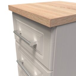 Sevilla Ready Assembled Matt Beige Light Oak Effect 3 Drawer Bedside Chest (H)695mm (W)395mm (D)415mm - thumbnail 6