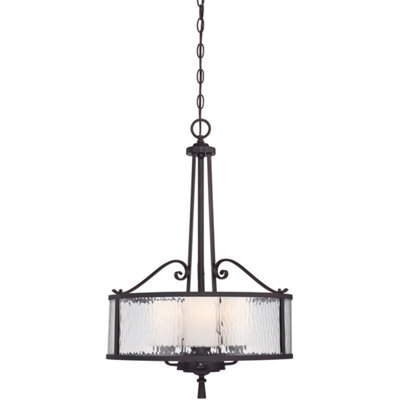 Luminosa Lighting Elstead Adonis 3 Light Ceiling Pendant Dark Cherry, E27 - image 1