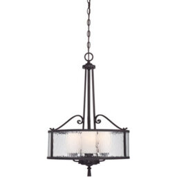 Luminosa Lighting Elstead Adonis 3 Light Ceiling Pendant Dark Cherry, E27
