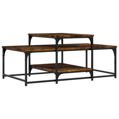Berkfield Durable Coffee Table Smoked Oak 102X60X45 Cm Engineered Wood - image 1