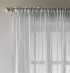 "Tyrone Textiles Eden Silver 100% Recycled Plain Voile Panel - Pair 140 X 122 Cm (55X48"")" - thumbnail 2