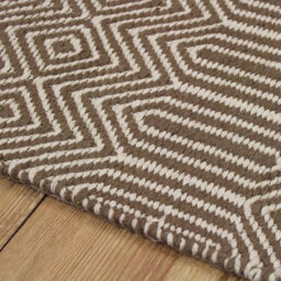 Taupe Geometric Modern Handmade Wool Easy To Clean Rug For Living Room And Bedroom-120Cm X 170Cm - thumbnail 4