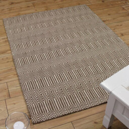 Taupe Geometric Modern Handmade Wool Easy To Clean Rug For Living Room And Bedroom-120Cm X 170Cm - thumbnail 6