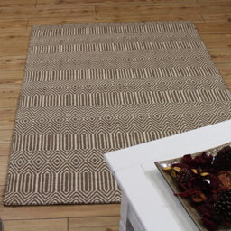 Taupe Geometric Modern Handmade Wool Easy To Clean Rug For Living Room And Bedroom-120Cm X 170Cm - thumbnail 5