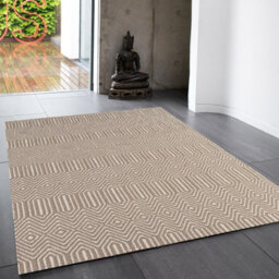 Taupe Geometric Modern Handmade Wool Easy To Clean Rug For Living Room And Bedroom-120Cm X 170Cm - thumbnail 1