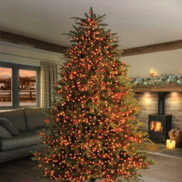 Premier Decorations Limited 750 Led 6Ft Christmas Tree Lights Multi Action Timer Red Vintage Gold - thumbnail 2