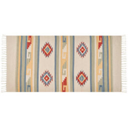 Beliani Rug Aparan Beige 80 X 150 Cm Cotton Kilim - thumbnail 1