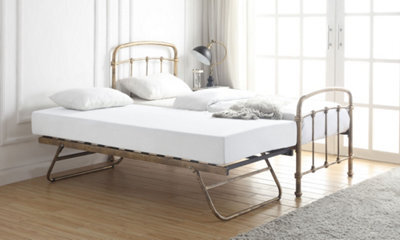 Save On Goods UK 3Ft Single Overnighter Guest Bed Retro Bed Frame,antique Bronze,metal Industrial, Scaffold Style - image 1
