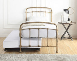 Save On Goods UK 3Ft Single Overnighter Guest Bed Retro Bed Frame,antique Bronze,metal Industrial, Scaffold Style - thumbnail 2