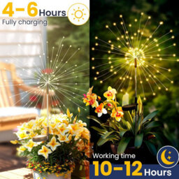 2 Pack 120 Led Solar Garden Lights, Waterproof Fairy Decor For Yard Pathway Patio - Warm White - thumbnail 6
