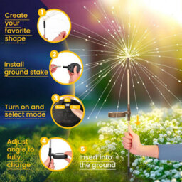 2 Pack 120 Led Solar Garden Lights, Waterproof Fairy Decor For Yard Pathway Patio - Warm White - thumbnail 3