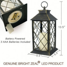 Bright Zeal Gold 34Cm Tall Decorative Candle Lantern - thumbnail 4