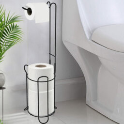 Vivo Toilet Paper Roll Holder Floor Free Standing Bathroom Tissue Loo Rolls Storage - thumbnail 2