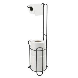 Vivo Toilet Paper Roll Holder Floor Free Standing Bathroom Tissue Loo Rolls Storage - thumbnail 1