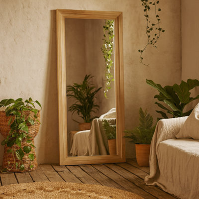 Wyld Haus Large Natural Wood Full-Length Framed Mirror - 1800 X 900 mm - image 1