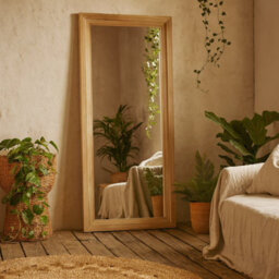 Wyld Haus Large Natural Wood Full-Length Framed Mirror - 1800 X 900 mm - thumbnail 1