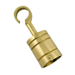 Ropeservices Uk 8 X 36mm Polished Brass Decking Rope Hook Fittings Fixings Barrier Set - thumbnail 4