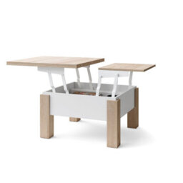Heze Furniture Ozma 2 In 1 Extending Coffee / Dining Table 90-180Cm - Sonoma Oak / White - thumbnail 7