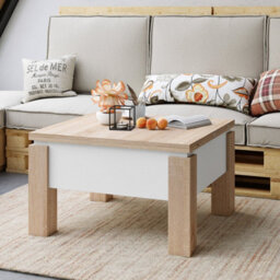 Heze Furniture Ozma 2 In 1 Extending Coffee / Dining Table 90-180Cm - Sonoma Oak / White