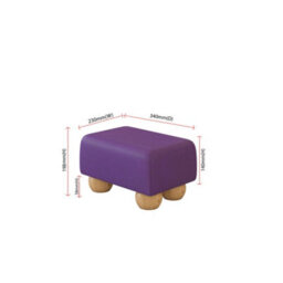 Black Currant Purple Natural Wood Bun Feet Faux Leather Small Footstool  Handmade Uk By Footstools Direct - thumbnail 2